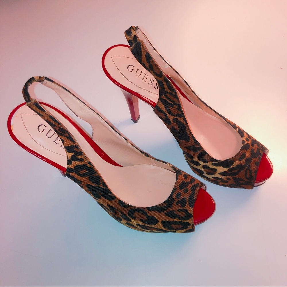 Guess animal print stiletto heel SZ 71/2